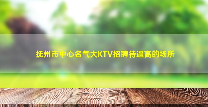 抚州市中心名气大KTV招聘待遇高的场所